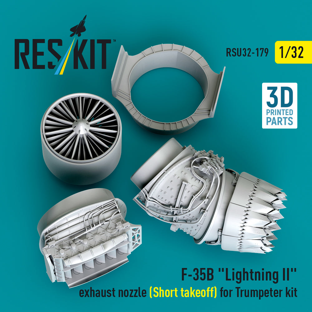 Lockheed Martin F-35B Lightning II Exhaust Nozzle (Short takeoff) for Trumpeter kit (3D Printed) Scale 1:32 ResKit RSU32-0179 for Aircraft Model Kit