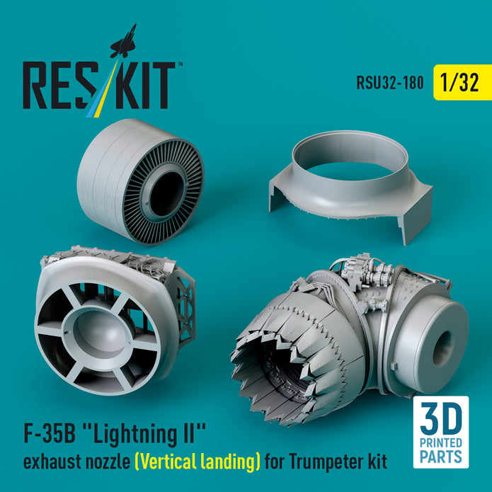 Lockheed Martin F-35B Lightning II Exhaust Nozzle (Vertical Landing) for Trumpeter kit (3D Printed) Scale 1:32 ResKit RSU32-0180 for Aircraft Model Kit