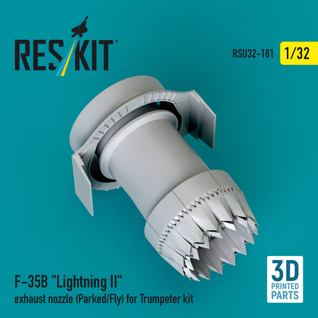 Lockheed Martin F-35B Lightning II Exhaust Nozzle (Parked/Fly) for Trumpeter kit (3D Printed) Scale 1:32 ResKit RSU32-0181 for Aircraft Model Kit