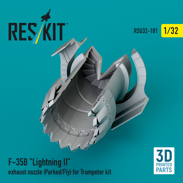 Lockheed Martin F-35B Lightning II Exhaust Nozzle (Parked/Fly) for Trumpeter kit (3D Printed) Scale 1:32 ResKit RSU32-0181 for Aircraft Model Kit