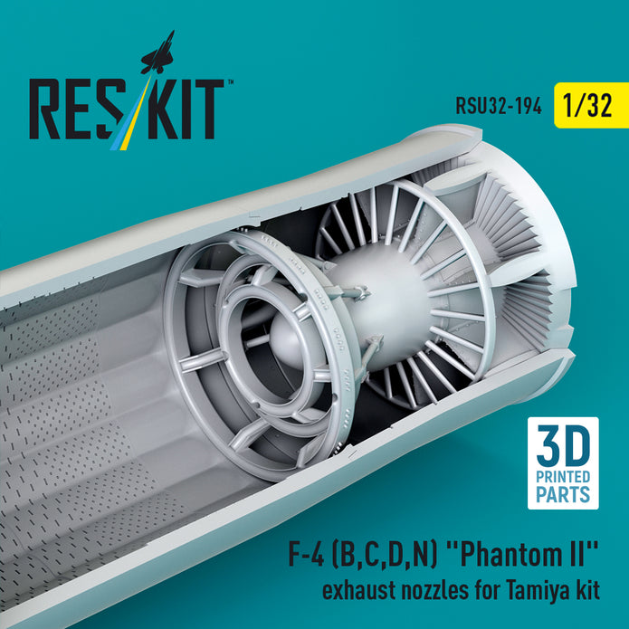 McDonnell Douglas F-4 (B, C, D, N) Phantom II Exhaust Nozzles for Tamiya kit (3D Printed) Scale 1:32 ResKit RSU32-0194 for Aircraft Model Kit