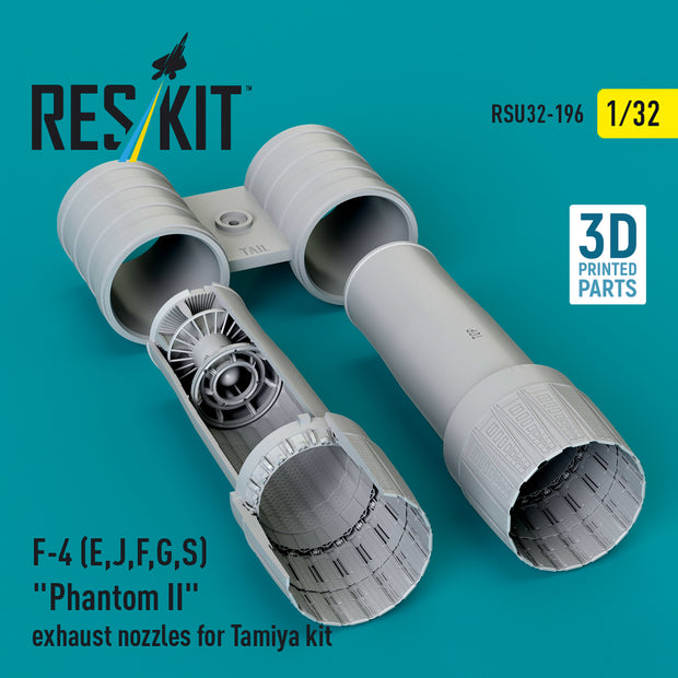 McDonnell Douglas F-4 (E, J, F, G, S) Phantom II Exhaust Nozzles for Tamiya kit (3D Printed) Scale 1:32 ResKit RSU32-0196 for Aircraft Model Kit