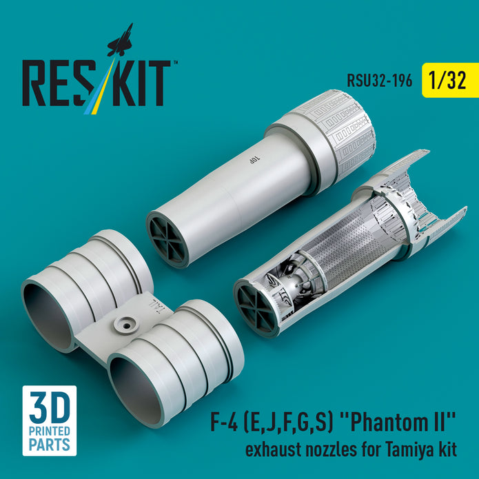 McDonnell Douglas F-4 (E, J, F, G, S) Phantom II Exhaust Nozzles for Tamiya kit (3D Printed) Scale 1:32 ResKit RSU32-0196 for Aircraft Model Kit