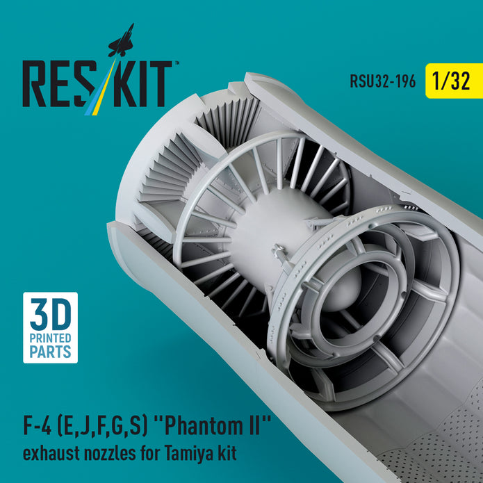 McDonnell Douglas F-4 (E, J, F, G, S) Phantom II Exhaust Nozzles for Tamiya kit (3D Printed) Scale 1:32 ResKit RSU32-0196 for Aircraft Model Kit