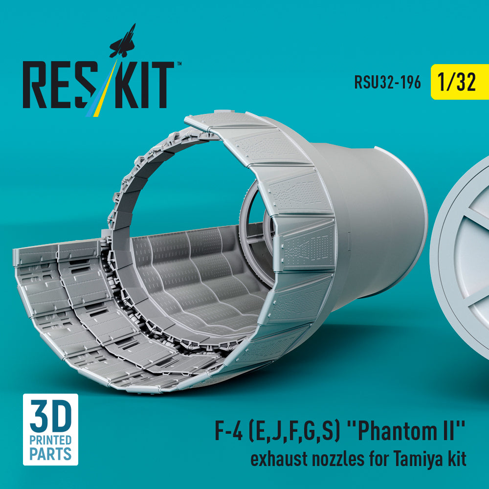 McDonnell Douglas F-4 (E, J, F, G, S) Phantom II Exhaust Nozzles for Tamiya kit (3D Printed) Scale 1:32 ResKit RSU32-0196 for Aircraft Model Kit