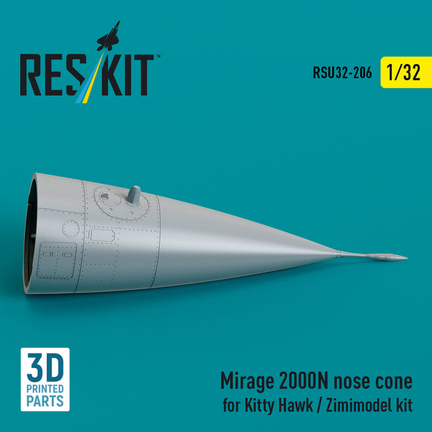 Mirage 2000N nose cone for Kitty Hawk / Zimimodel kit (3D Printed) Scale 1:32 ResKit RSU32-0206