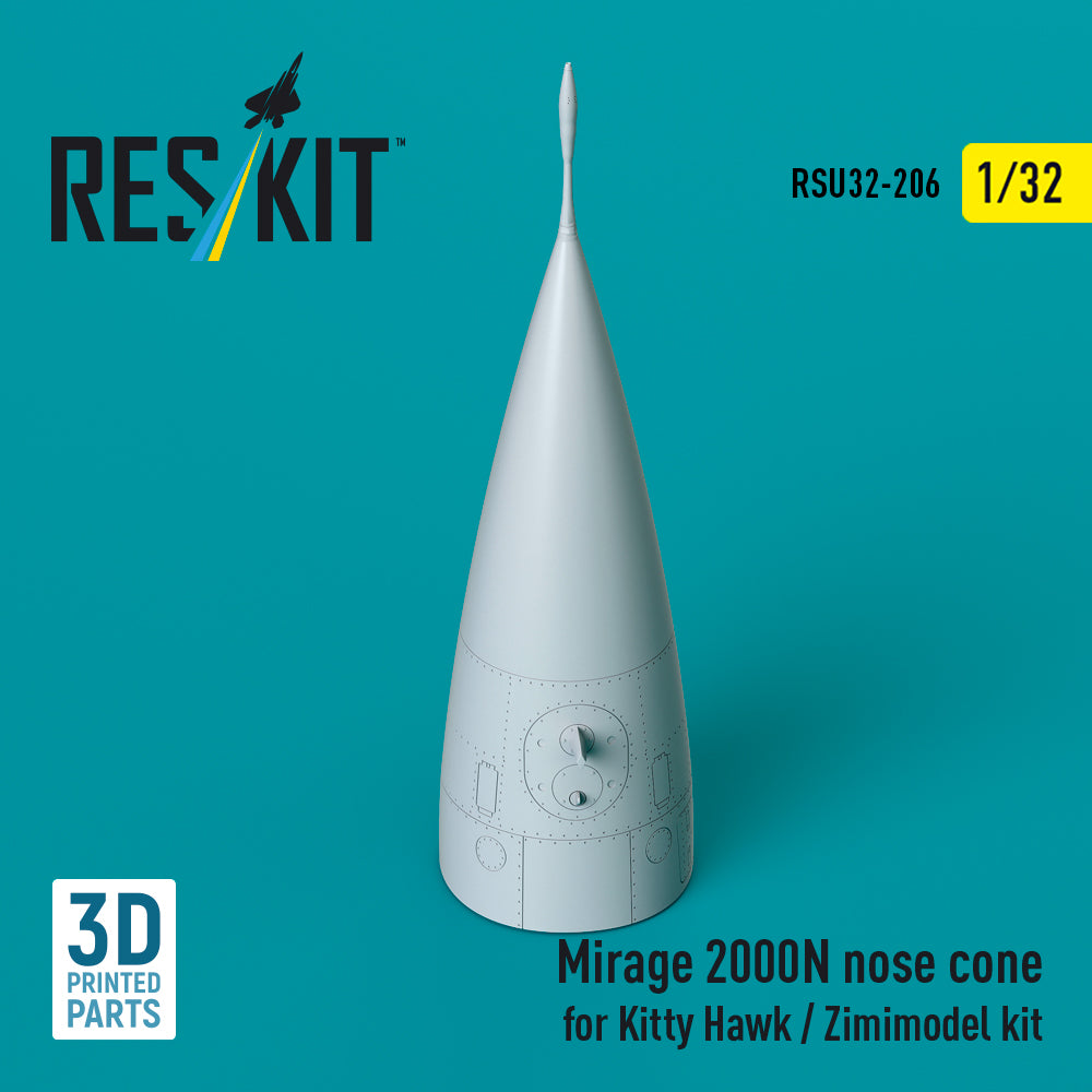 Mirage 2000N nose cone for Kitty Hawk / Zimimodel kit (3D Printed) Scale 1:32 ResKit RSU32-0206