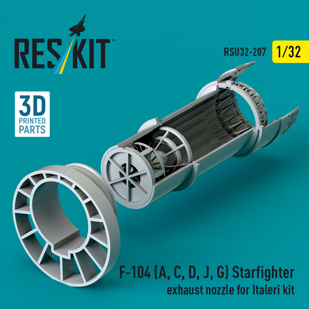 F-104 (A, C, D, J, G) Starfighter exhaust nozzle for Italeri kit (3D Printed) Scale 1:32 ResKit RSU32-0207
