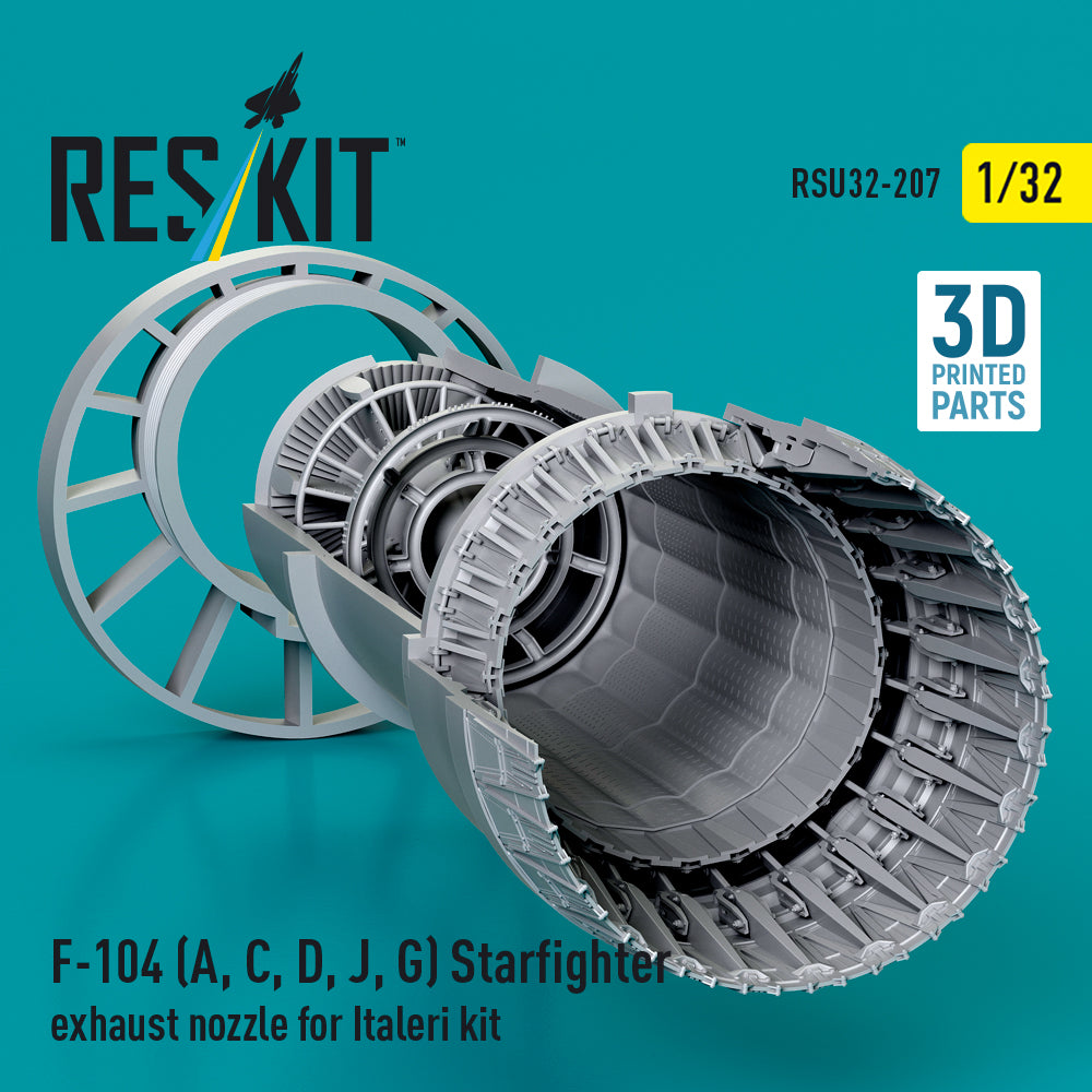 F-104 (A, C, D, J, G) Starfighter exhaust nozzle for Italeri kit (3D Printed) Scale 1:32 ResKit RSU32-0207