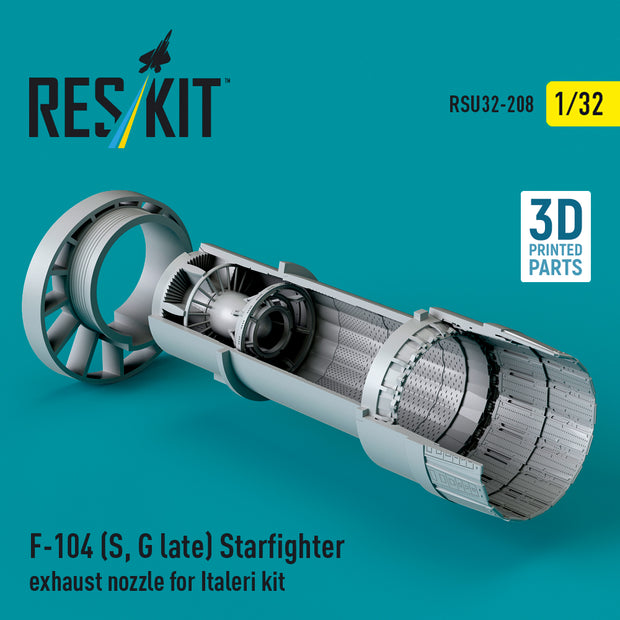 F-104 (S, G late) Starfighter exhaust nozzle for Italeri kit (3D Printed) Scale 1:32 ResKit RSU32-0208