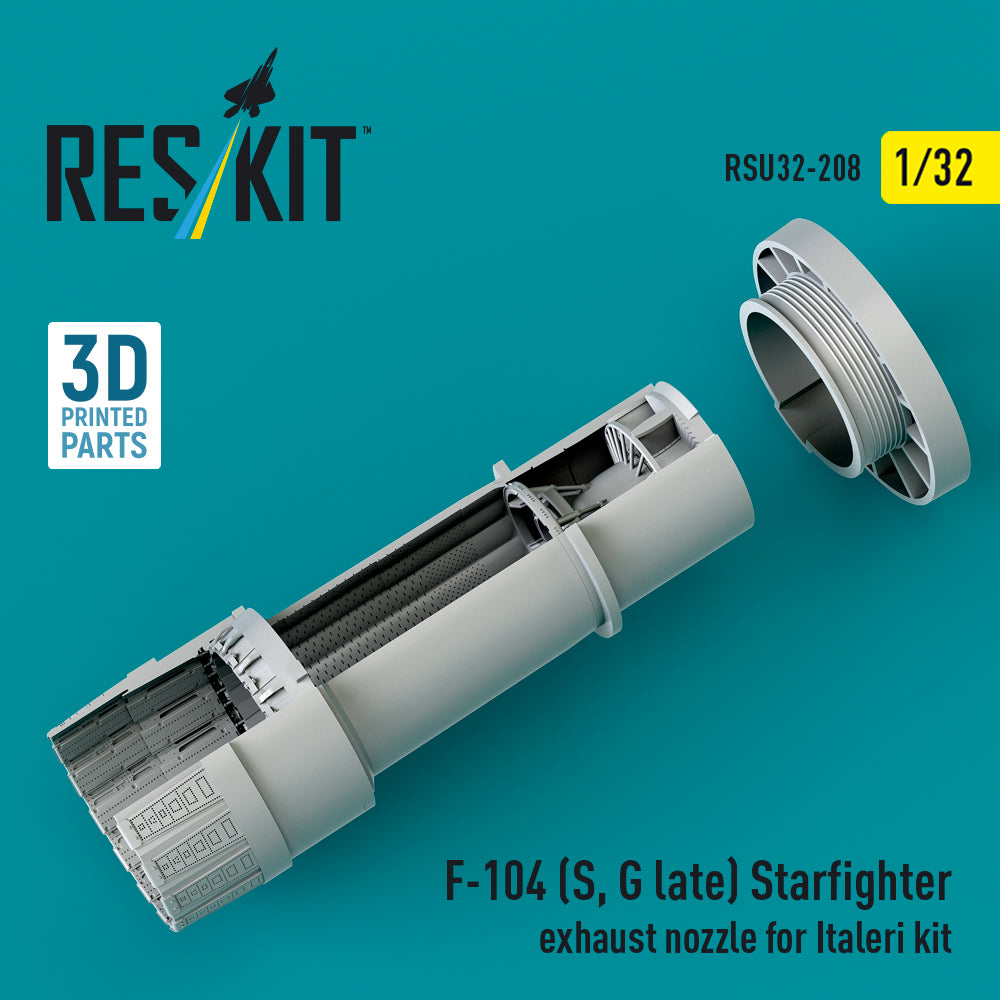 F-104 (S, G late) Starfighter exhaust nozzle for Italeri kit (3D Printed) Scale 1:32 ResKit RSU32-0208