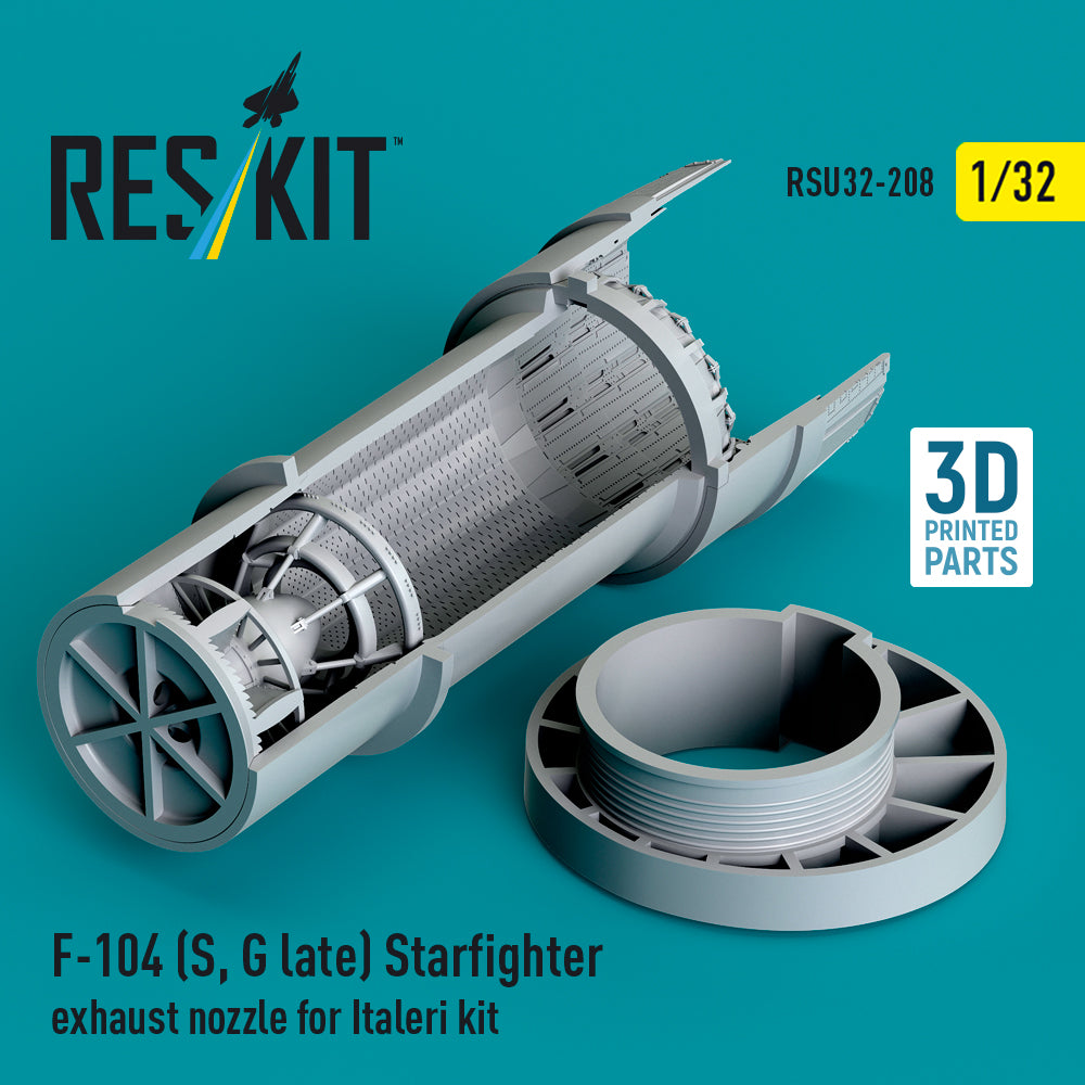F-104 (S, G late) Starfighter exhaust nozzle for Italeri kit (3D Printed) Scale 1:32 ResKit RSU32-0208