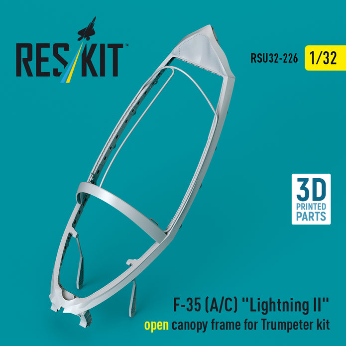 F-35 (A/C) Lightning II open canopy frame for Trumpeter kit (3D Printed) Scale 1:32 ResKit RSU32-0226
