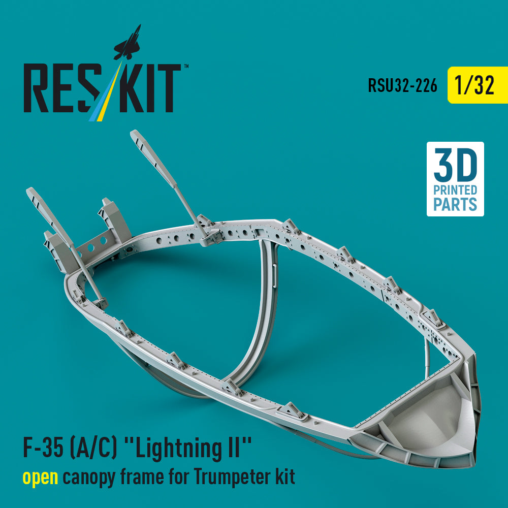 F-35 (A/C) Lightning II open canopy frame for Trumpeter kit (3D Printed) Scale 1:32 ResKit RSU32-0226