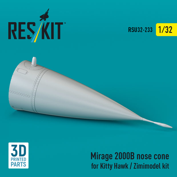 Mirage 2000B nose cone for Kitty Hawk / Zimimodel kit (3D Printed) Scale 1:32 ResKit RSU32-0233