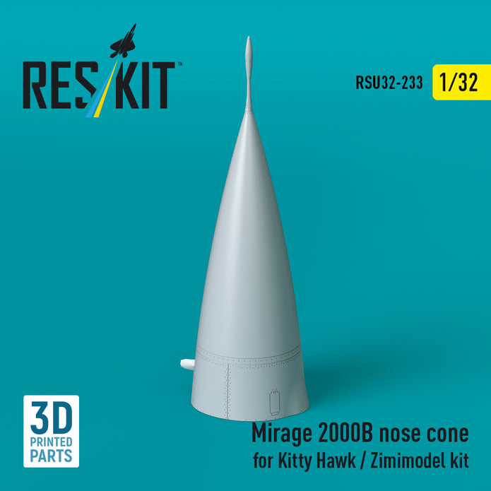 Mirage 2000B nose cone for Kitty Hawk / Zimimodel kit (3D Printed) Scale 1:32 ResKit RSU32-0233