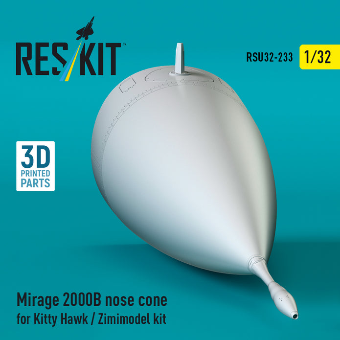 Mirage 2000B nose cone for Kitty Hawk / Zimimodel kit (3D Printed) Scale 1:32 ResKit RSU32-0233