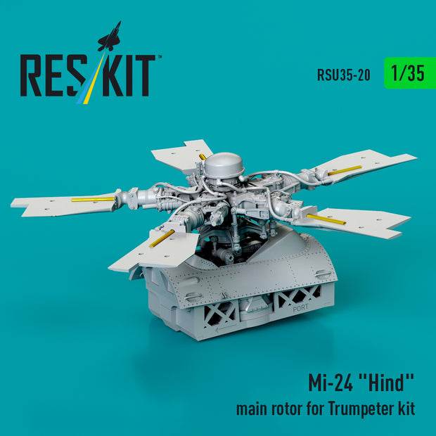Mil Mi-24 Hind Main Rotor for Trumpeter kit (3D Printed) Scale 1:35 ResKit RSU35-0020 for Helicopters Model Kit