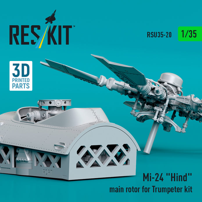 Mil Mi-24 Hind Main Rotor for Trumpeter kit (3D Printed) Scale 1:35 ResKit RSU35-0020 for Helicopters Model Kit