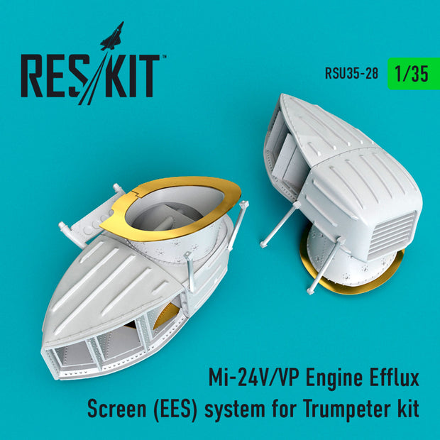 Mil Mi-24 (V,VP) Engine Efflux Screen (EES) system for Trumpeter kit Scale 1:35 ResKit RSU35-0028 for Helicopters Model Kit