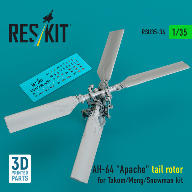 AH-64 Apache tail rotor for Takom/Meng/Snowman kit (3D Printed) Scale 1:35 ResKit RSU35-0034
