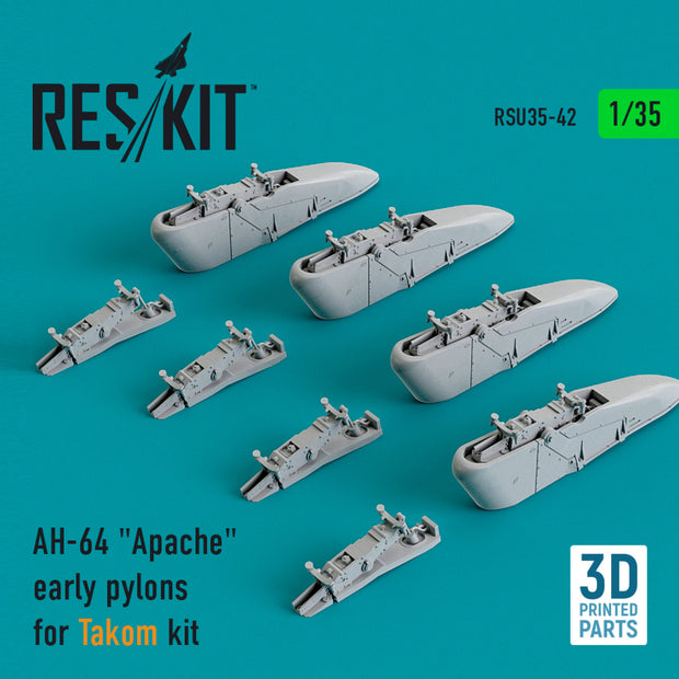 AH-64 Apache early Pylons for Takom kit (3D Printing) Scale 1:35 ResKit RSU35-0042 for Helicopters Model Kit