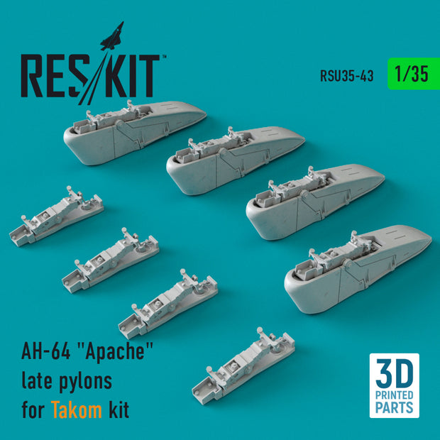 AH-64 Apache late Pylons for Takom kit (3D Printing) Scale 1:35 ResKit RSU35-0043 for Helicopters Model Kit