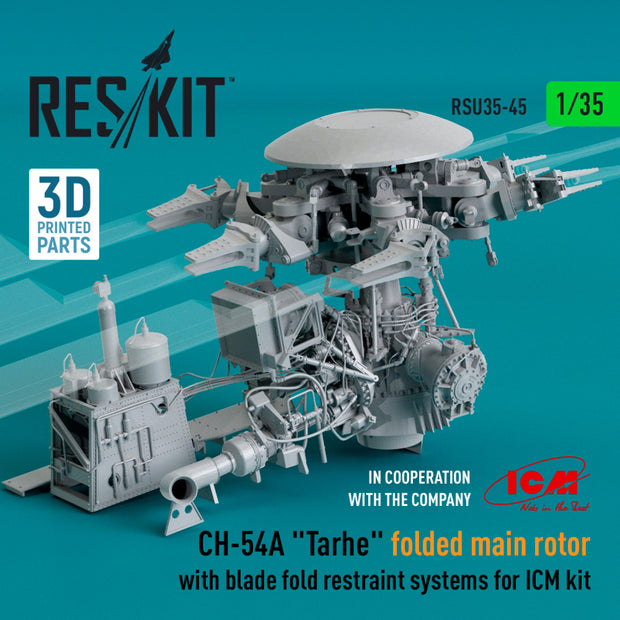 Sikorsky CH-54A Tarhe folded Main Rotor with blade fold restraint systems for ICM kit (3D Printed) Scale 1:35 ResKit RSU35-0045 for Helicopters Model Kit