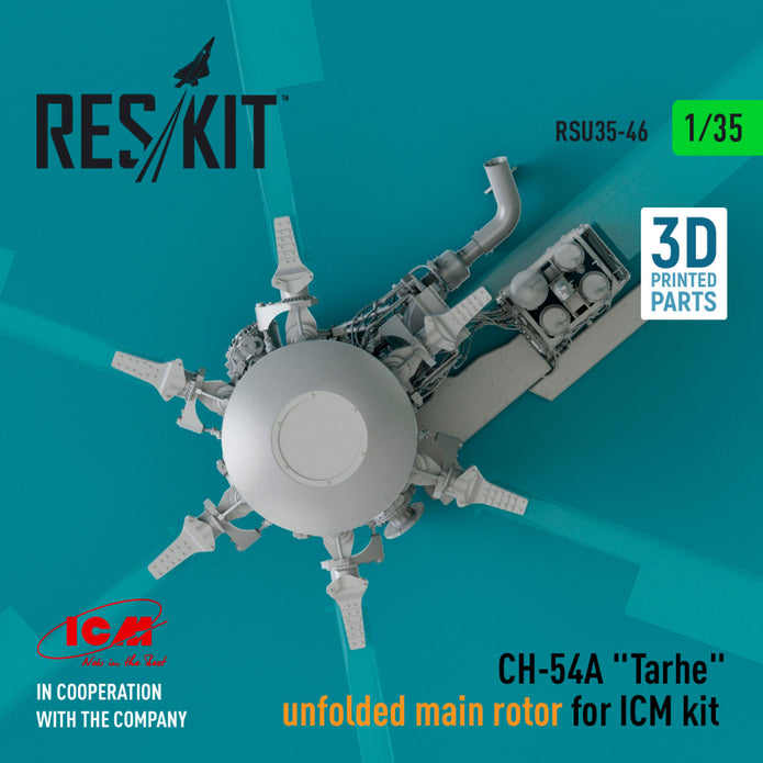 Sikorsky CH-54A Tarhe unfolded Main Rotor for ICM kit (3D Printed) Scale 1:35 ResKit RSU35-0046 for Helicopters Model Kit