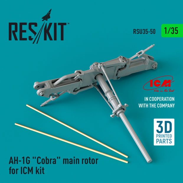 Bell AH-1G Cobra Main Rotor for ICM kit (3D Printed) Scale 1:35 ResKit RSU35-0050 for Helicopters Model Kit