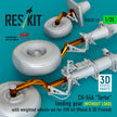 CH-54A Tarhe landing gear (WITHOUT LOAD) with weighted wheels set for ICM kit (Metal & 3D Printed) Scale 1:35 ResKit RSU35-0074