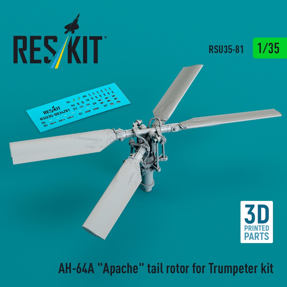 AH-64A Apache tail rotor for Trumpeter kit (3D Printed) Scale 1:35 ResKit RSU35-0081
