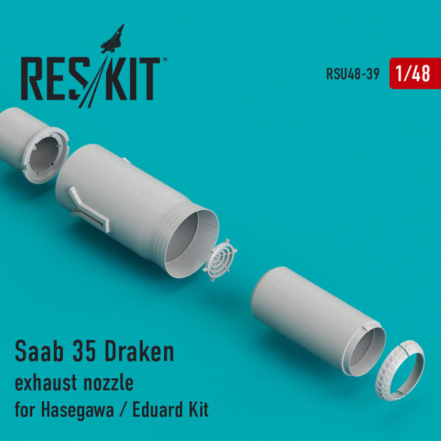 Saab 35 Draken Exhaust Nozzle for Hasegawa / Eduard kit Scale 1:48 ResKit RSU48-0039 for Aircraft Model Kit