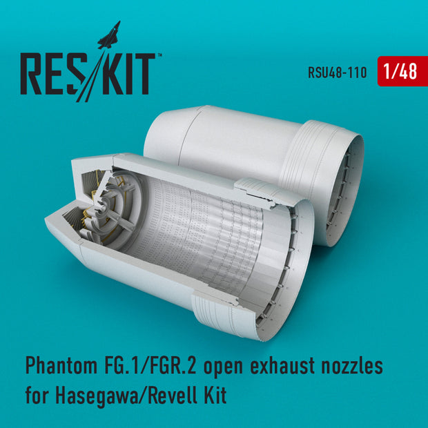 Phantom (FG,1/FGR,2) open Exhaust Nozzles for Hasegawa/Revell kit Scale 1:48 ResKit RSU48-0110 for Aircraft Model Kit