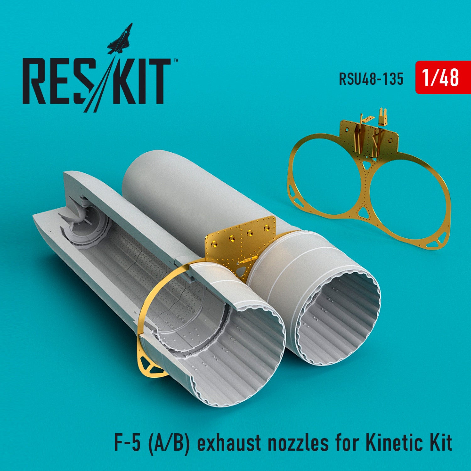 Northrop F-5 (A,B) Exhaust Nozzles for Kinetic kit Scale 1:48 ResKit RSU48-0135 for Aircraft Model Kit
