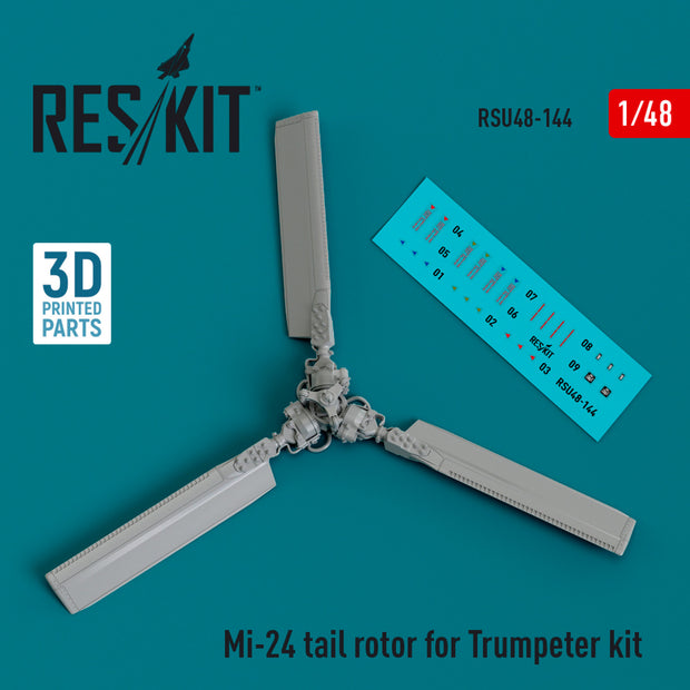 Mil Mi-24 Tail Rotor for Trumpeter kit (3D Printed) Scale 1:48 ResKit RSU48-0144 for Helicopters Model Kit