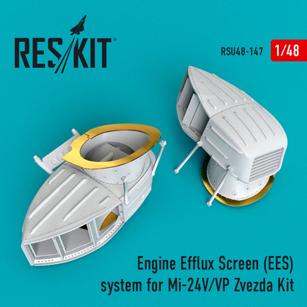 Engine Efflux Screen (EES) system for Mil Mi-24V/VP for Zvezda kit Scale 1:48 ResKit RSU48-0147 for Aircraft Model Kit