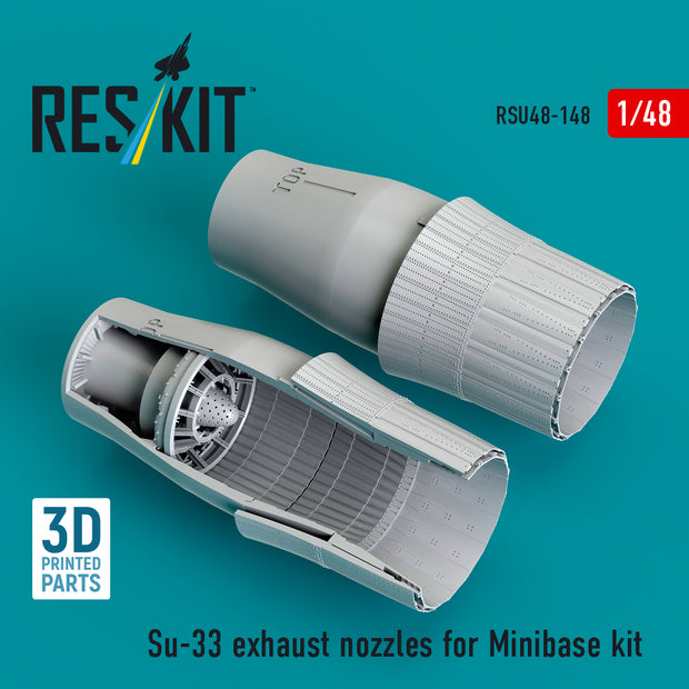 Su-33 exhaust nozzles for Minibase kit (3D Printed) Scale 1:48 ResKit RSU48-0148