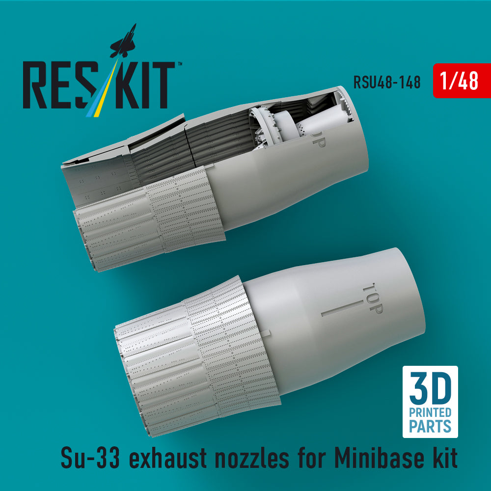 Su-33 exhaust nozzles for Minibase kit (3D Printed) Scale 1:48 ResKit RSU48-0148