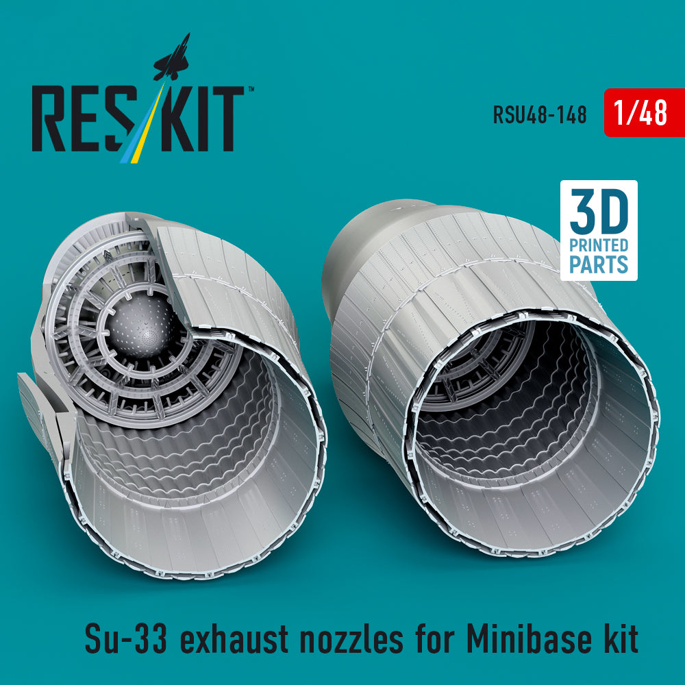 Su-33 exhaust nozzles for Minibase kit (3D Printed) Scale 1:48 ResKit RSU48-0148