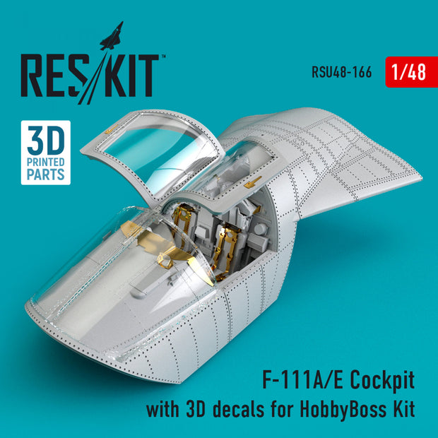 F-111A/E Cockpit with 3D Decals for HobbyBoss kit Scale 1:48 ResKit RSU48-0166 for Aircraft Model Kit