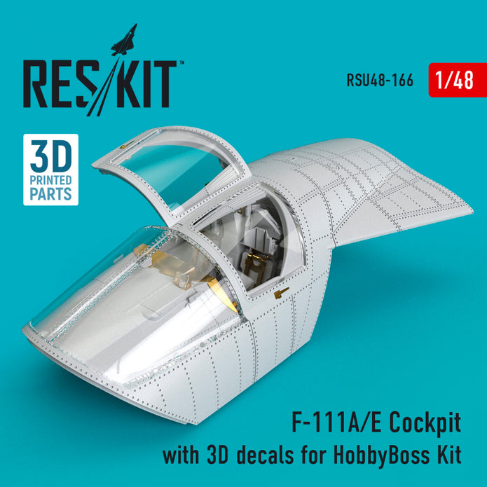 F-111A/E Cockpit with 3D Decals for HobbyBoss kit Scale 1:48 ResKit RSU48-0166 for Aircraft Model Kit
