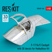F-111A/E Cockpit with 3D Decals for HobbyBoss kit Scale 1:48 ResKit RSU48-0166 for Aircraft Model Kit