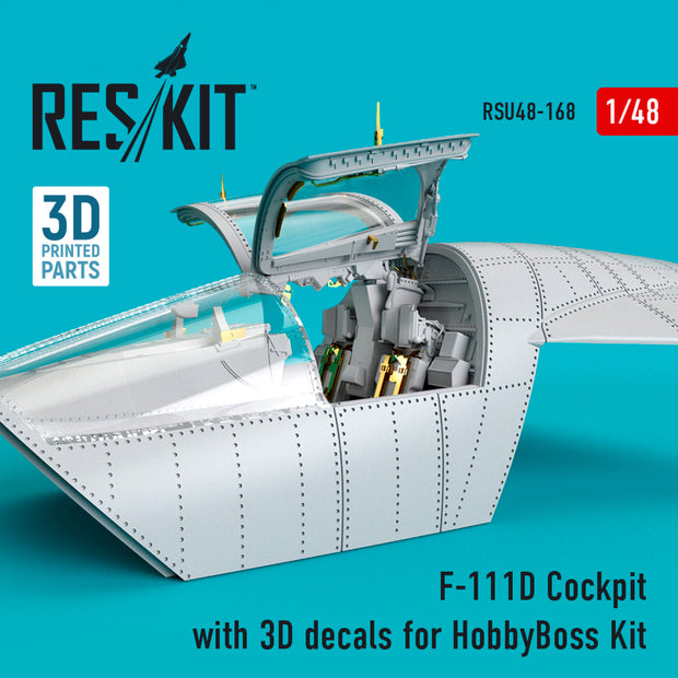 F-111D Cockpit with 3D Decals for HobbyBoss kit Scale 1:48 ResKit RSU48-0168 for Aircraft Model Kit