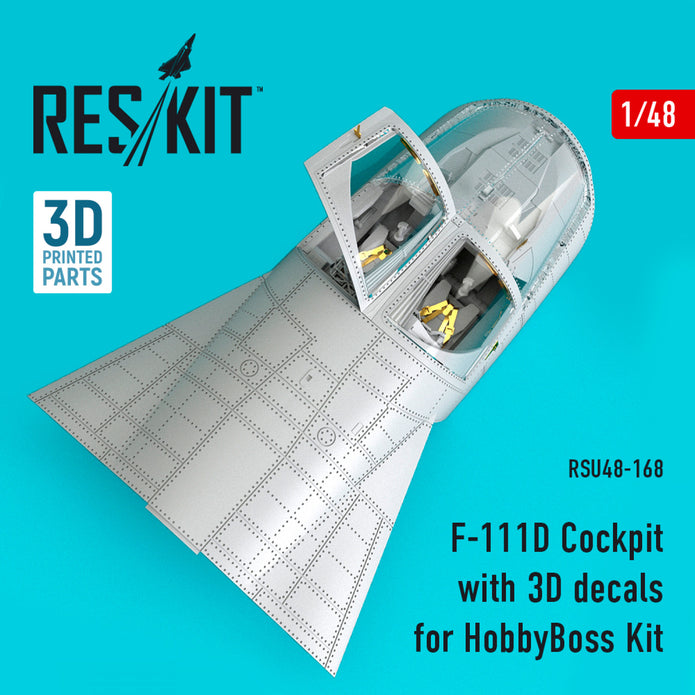 F-111D Cockpit with 3D Decals for HobbyBoss kit Scale 1:48 ResKit RSU48-0168 for Aircraft Model Kit