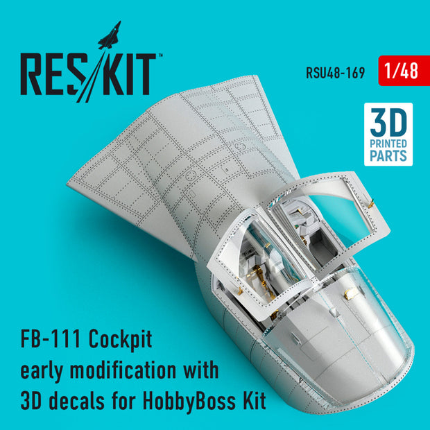 FB-111 Cockpit early modification with 3D Decals for HobbyBoss kit Scale 1:48 ResKit RSU48-0169 for Aircraft Model Kit