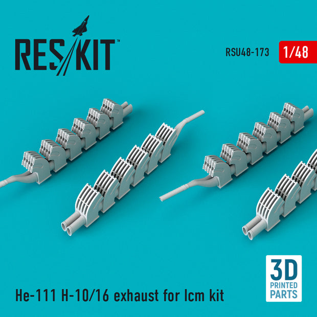 Heinkel He.111 H-10/16 Exhaust for ICM kit Scale 1:48 ResKit RSU48-0173 for Aircraft Model Kit