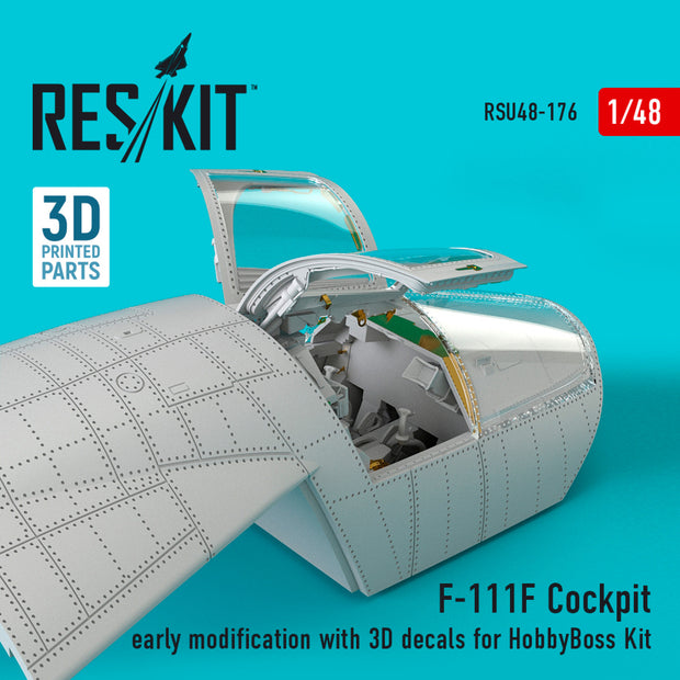F-111F Cockpit early modification with 3D Decals for HobbyBoss kit Scale 1:48 ResKit RSU48-0176 for Aircraft Model Kit