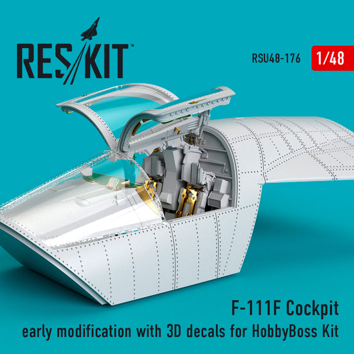 F-111F Cockpit early modification with 3D Decals for HobbyBoss kit Scale 1:48 ResKit RSU48-0176 for Aircraft Model Kit