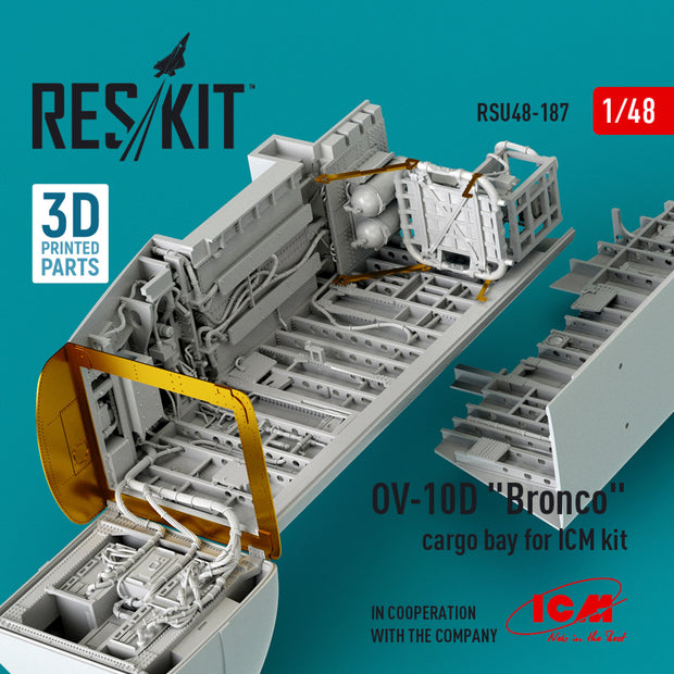 OV-10D Bronco cargo bay for ICM kit (3D Printed) Scale 1:48 ResKit RSU48-0187 for Aircraft Model Kit